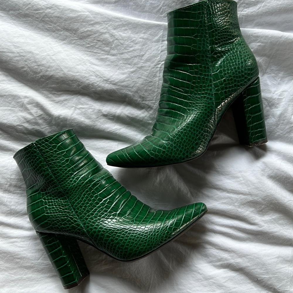 Green croc boots